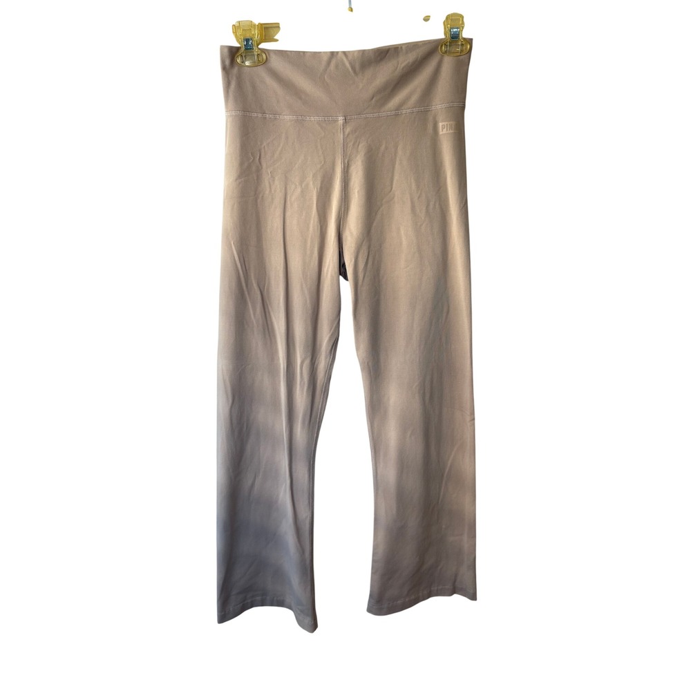 Victoria's Secret PINK Tan Beige High Rise Flare Yoga Pants Large